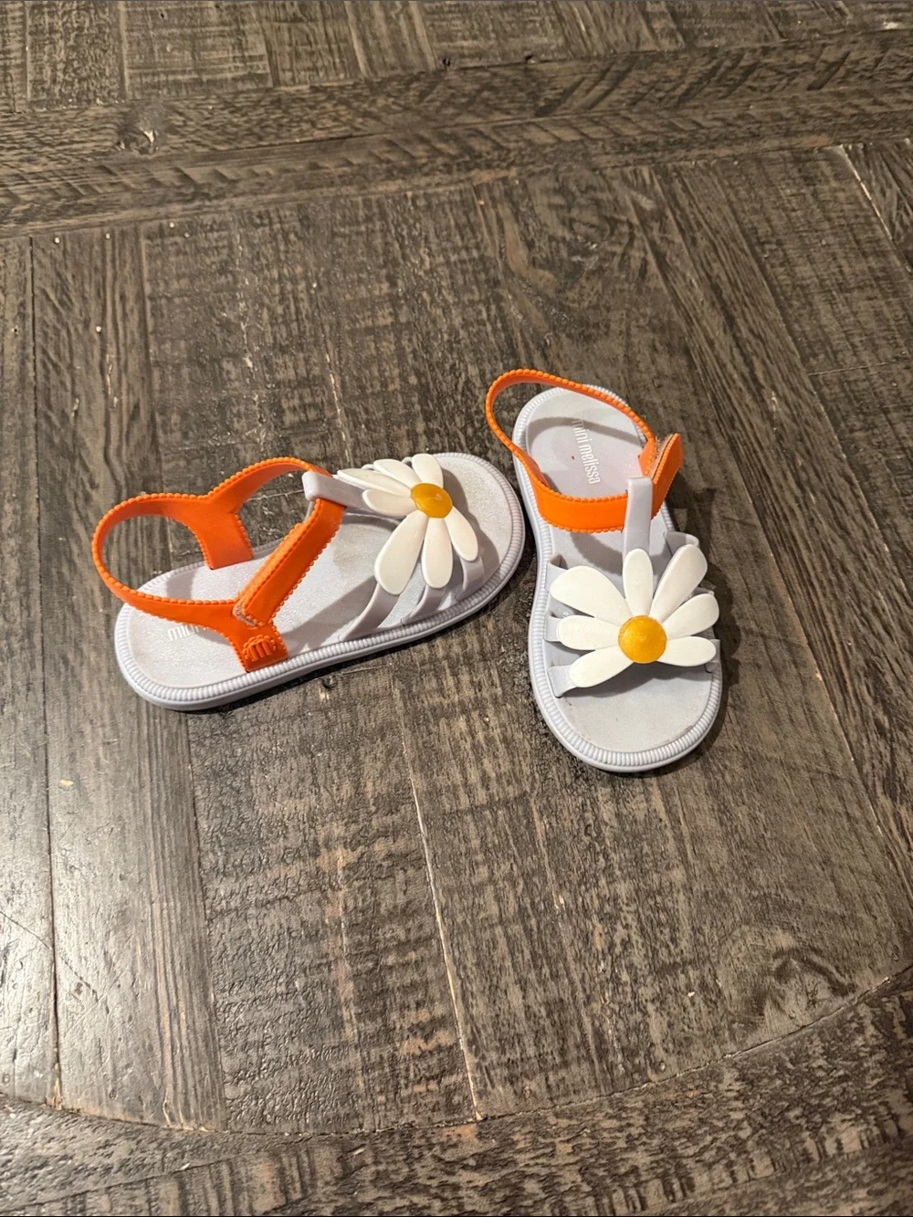 Kids Daisy Sandals with Orange Strap